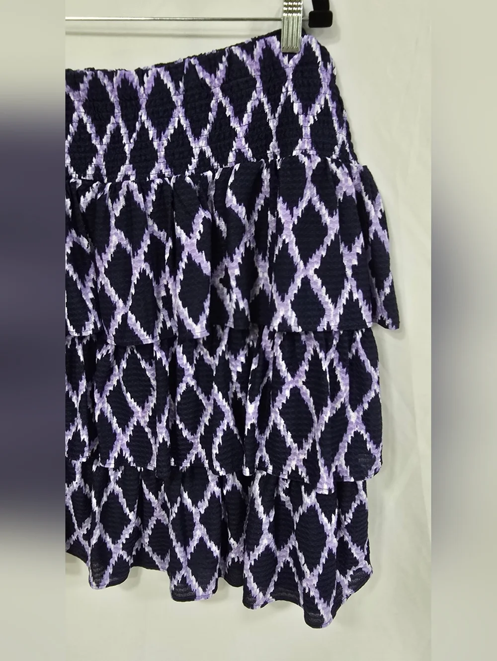 Michael Kors women plus size 2X Smock waist 3 Tie Ikat Skirt Layer boho - Picture 4 of 9